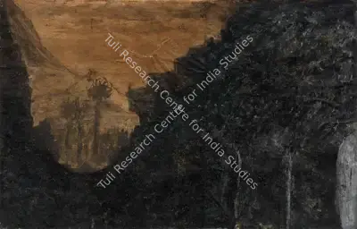 Rabindranath Tagore (Artist), Landscape, 1934, Painting