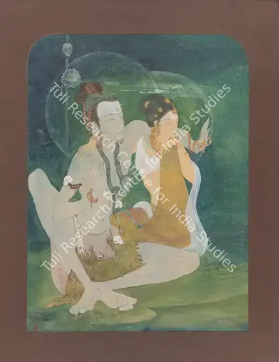 Nandalal Bose (Artist), Siva and Parvati, 1952, Painting