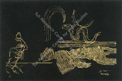 Husain, M. F. (Artist). Varanasi VIII. Serigraph, 1973 | Maqbool Fida Husain, 2008 | Print | FineArts | 00495182
