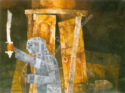 Ray, Shyamal Dutta (Artist). Warrior, n.d. | Painting, So.Lon/17.06.99