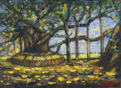 Jamini Roy (Artist), Untitled (Banyan Tree), 1921, Painting