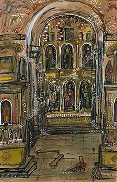F.N. Souza (Artist), Untitled (Santa Monica Church), 1945, Painting