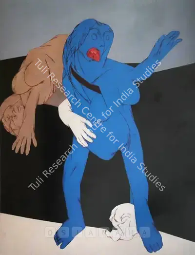 Tyeb Mehta (Artist), Kali, 1989, Painting