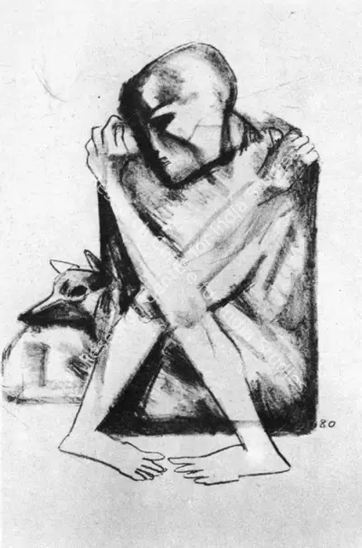 Somnath Hore (Artist), Lithograph, 1980, Graphic Art