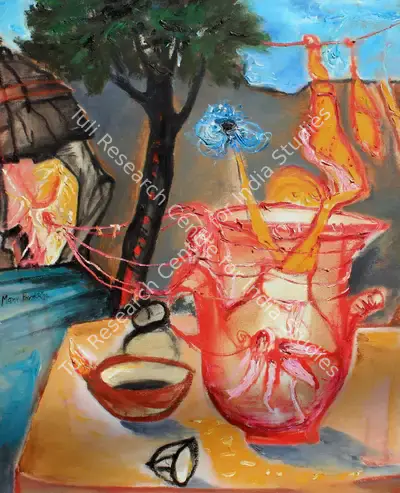 Manu Parekh (Artist), Sacred Pot, 1992, Painting