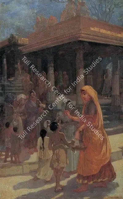 L.N. Taskar (Artist), Giving Alms Before the Temple, 1933, Painting