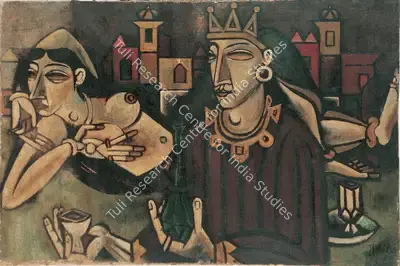 A.A. Raiba (Artist), King And The Courtesan, 1968, Painting