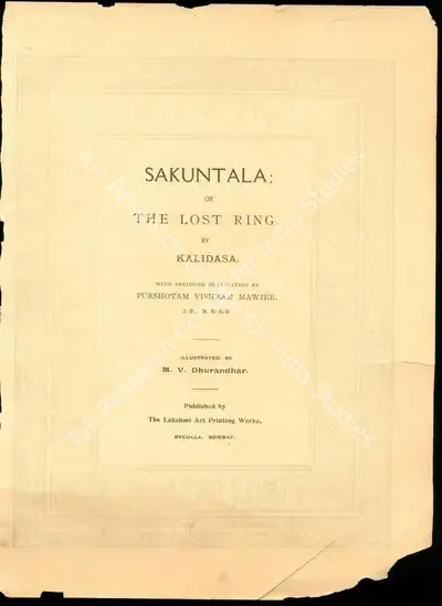 Kalidasa (Author), Sakuntala or the Lost Ring, 1958, Edited Book
