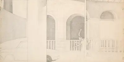 Sudhir Patwardhan (Artist), Study For Street Play, 1980, Drawing