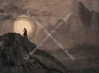 Bireshwar Sen (Artist), Nagarjuna Bringing up the Nether World, 1943, Painting