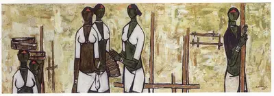 B. Prabha (Artist), Fisherwomen, 1961, Painting
