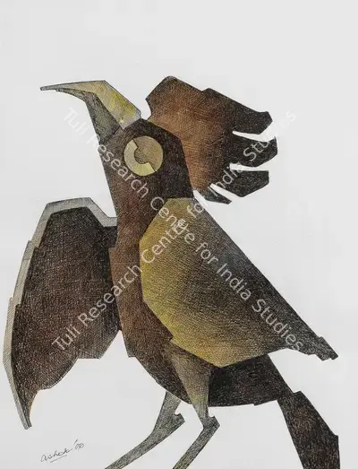 Ashok Bhowmick (Artist), Untitled (Bird), 2004, Painting