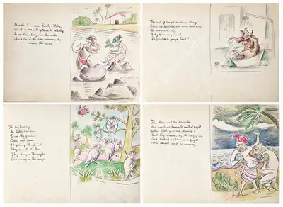 George Keyt (Artist), Untitled (Reasonable Rhymes), 1938, Drawing