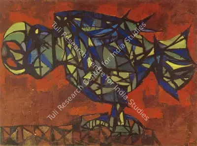 Subramanyan, K.G. (Artist). Bird. Oil on Board, 1954 | K.G. Subramanyan, 2003 | Painting | FineArts | 00566135