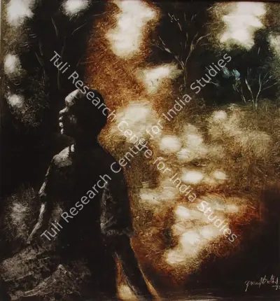Yusuf Arakkal (Artist), Seated Man - 1, 1995, Painting