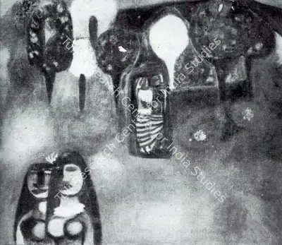 T.K. Padmini (Artist), The Garden, Painting