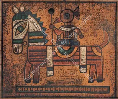 Roy, Jamini (Artist). Garuda On Horseback. Tempera on cardboard, 1946-1949 | Painting  | 00879840