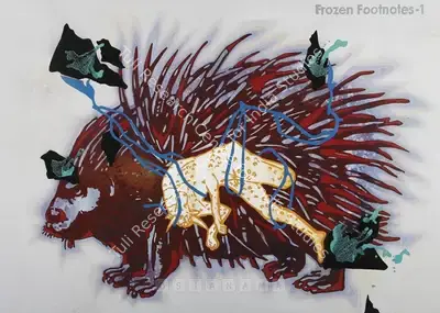 Kallat, Jitish (Artist). Frozen Footnotes I, 2005 | Painting, Sa.Onl/16.03.06, 2005