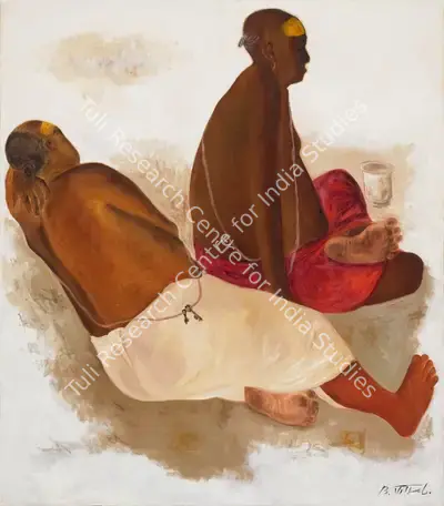 B. Vithal (Artist), Untitled (Seated Brahmins), 1991, Painting