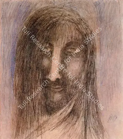 Rabindranath Tagore (Artist), Head, Drawing