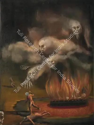 Khakhar, Bhupen (Artist). Shadow of Death. Oil on canvas, 1979 | Painting | FineArts | 00337307