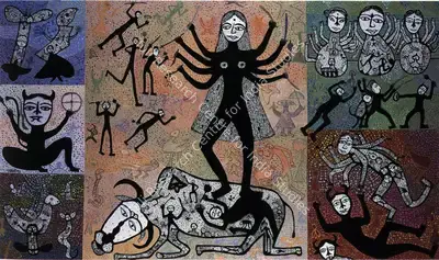 Madhavi Parekh (Artist), Goddess, 1995, Painting