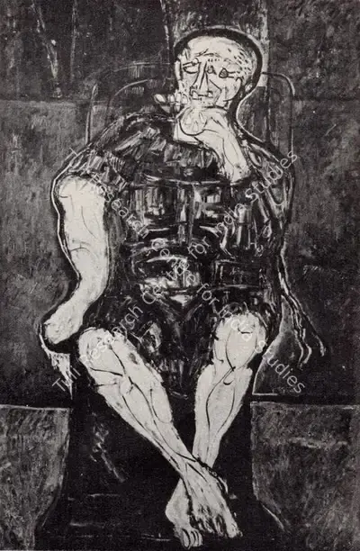 F.N. Souza (Artist), Seated Roman, 1964, Painting
