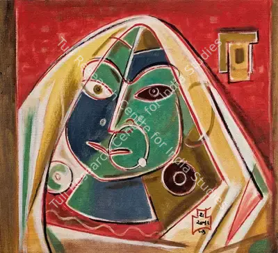 Shiavax Chavda (Artist), Head, 1953, Painting
