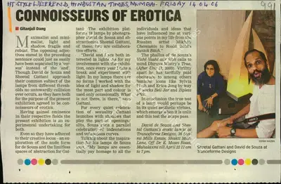 Gitanjali Dang (Reporter), Connoisseurs of Erotica, 2006, Newspaper Clipping