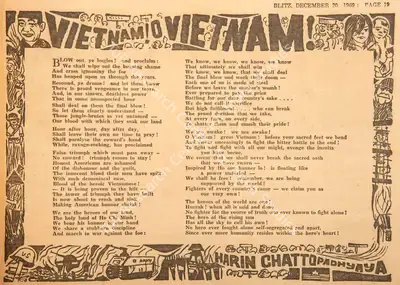 Harindranath Chattopadhyay (Poet), Vietnam O Vietnam, 1969, Poem