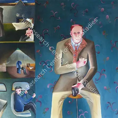 Khakhar, Bhupen P. (Artist). Man in Pub. Oil on Canvas, 1979 | Bhupen Khakhar , 1998 | Painting | FineArts | 00149718