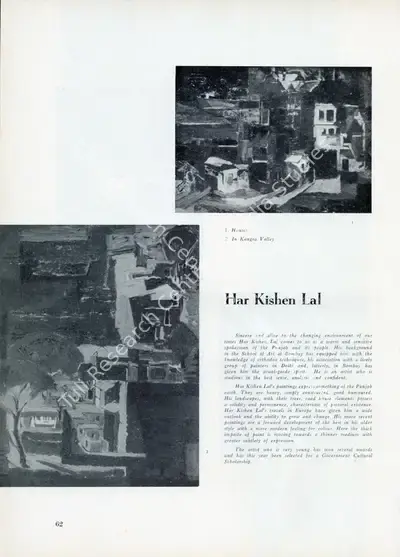 Anonymous (Essayist), Har Kishen Lal, 1957, Essay
