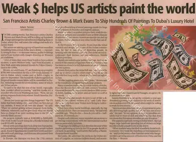Adam Tanner (Writer), Weak $ Helps US Artists Paint The World, 2008, Newspaper Clipping
