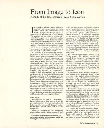Archana Hebbar (Essayist), From Image to Icon, 1985, Essay