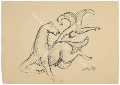 Manjit Bawa (Artist), Untitled (Acrobat), 1992, Drawing