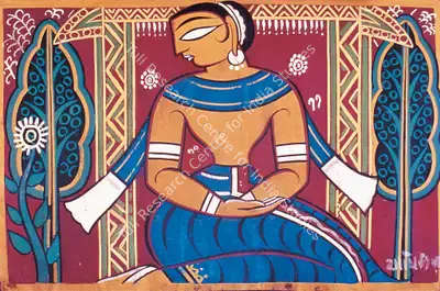Jamini Roy (Artist), Gopini, 1955, Painting