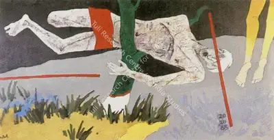 Husain, M.F. (Artist). Freedom: A Tribute to Hashmi, n.d. | Painting, So.Bom/26.03.89