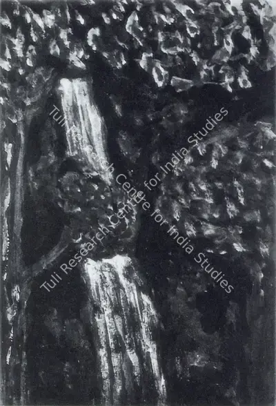 Rabindranath Tagore (Artist), Waterfall, Painting