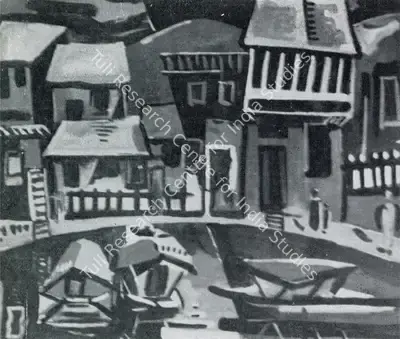 Triloke Kaul (Artist), Huts, Painting