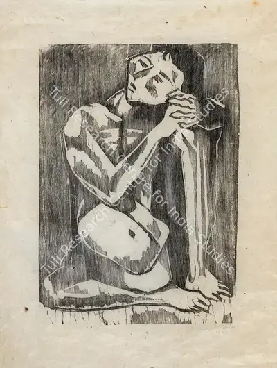Somnath Hore (Artist), After Bath, 1978, Graphic Art