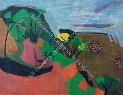 Tyeb Mehta (Artist), Untitled (Landscape), 1949, Painting