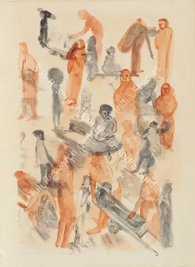 Nalini Malani (Artist), Hieroglyphs, Lohar Chawl, 1992, Painting