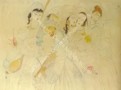 M.A.R. Chughtai (Artist), A Scene from Omar Khayyam, Painting
