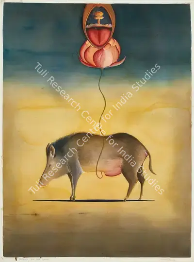 Surendran Nair (Artist), Parable of the Swine, 1999, Painting