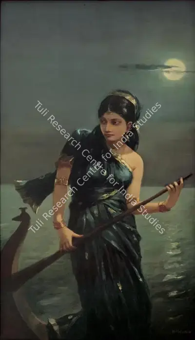 Mazumdar, Hemendranath (Artist). Silver Waves, n.d. | Painting, Pu.Mum/06.12.17, 2017 · Pundole