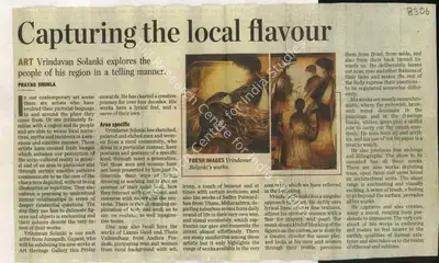 Prayag Shukla (Reporter), Capturing the Local Flavour, 2009, Newspaper Clipping