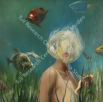 Bikash Bhattacharjee (Artist), In Aquarium, 1979, Painting