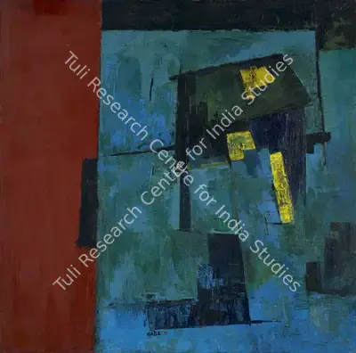 Gade, H.A. (Artist). Blue Hut Blues, 1972 | Painting, AG.Mum/20.12.19, 2019 · Asta Guru