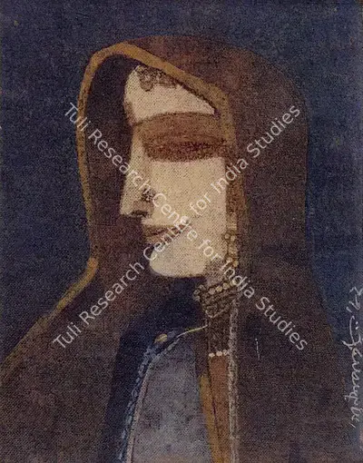 Ganesh Pyne (Artist), Meera Bai, 1982, Painting