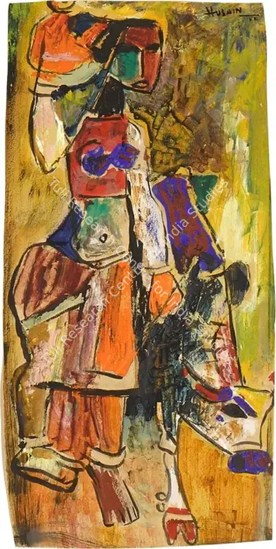 M.F.&nbsp;Husain (Artist), Untitled (Milkmaid), 1952, Painting